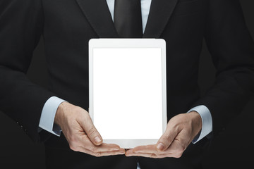 Businessman Holding Digital Tablet