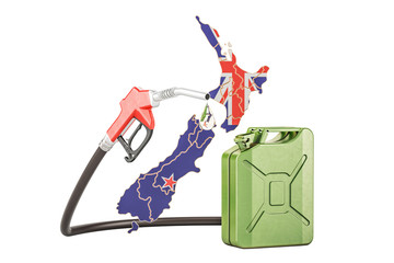 Production and trade of petrol in New Zealand, concept. 3D rendering