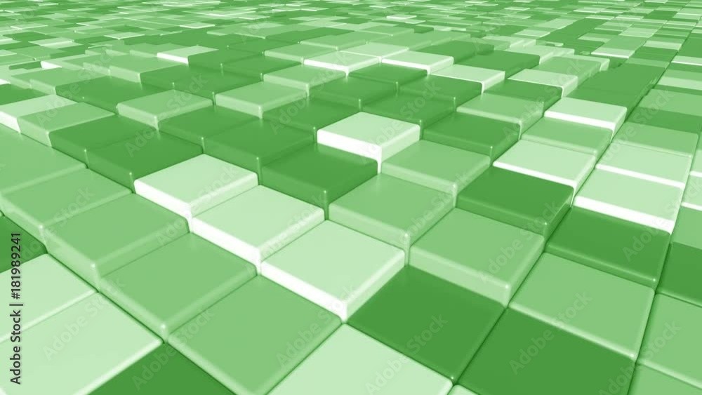 Poster moving square green tiles motion background, seamless loop