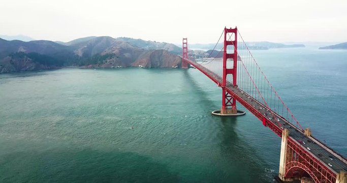 Golden Gate bridge aerial view, San Francisco, USA