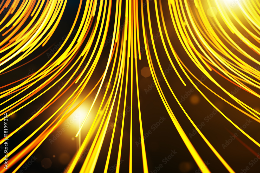 Poster abstract background with animation moving of lines for fiber optic network 3d illustration.see more 
