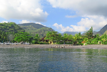 Traditional fishing boats on the sea Bali, Indonesia