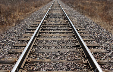 Fototapeta premium Railway leaving afar to horizon.