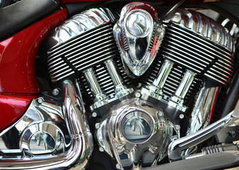 Chrome mechanism background of cool motorcycle for travel