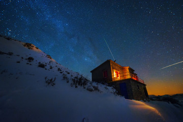 Shooting Stars In the snowy hub