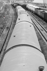 old train vagon in black and white
