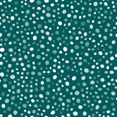 Background with snow balls. Seamless pattern for winter holiday design made of simple doodles.