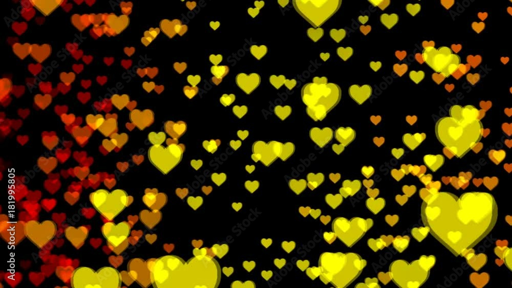 Poster abstract background with colorful hearts. seamless loop