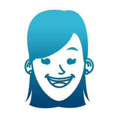 Woman smiling cartoon