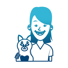 Obraz premium Girl with cat