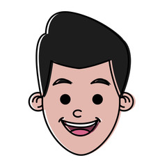 Boy smiling cartoon
