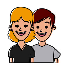 Couple of friends cartoon