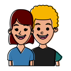 Couple of friends cartoon