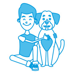 Boy with cute dog