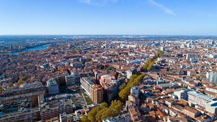 Vue aérienne de Toulouse, en Haute Garonne