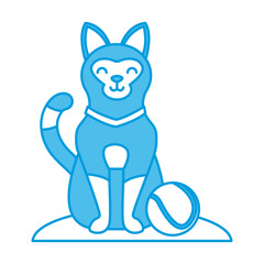 Cute cat with tennis ball