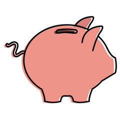 piggy savings isolated icon vector illustration design