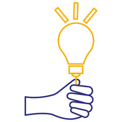Fototapeta premium hand human with bulb light vector illustration design