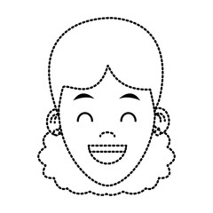 Woman smiling cartoon icon vector illustration graphic design