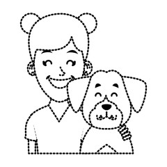 Girl with dog cartoon