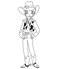 Vector Cute Cartoon Cowboy