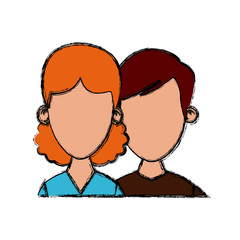 Couple of friends cartoon icon vector illustration graphic design