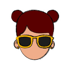 Woman with sunglasses icon vector illustration graphic design