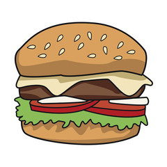 Hamburger fast food icon vector illustration graphic design