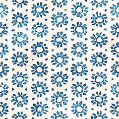 Native batik seamless watercolor artistic boho style colorful square pattern.