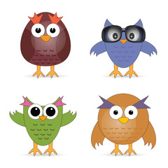 bird cartoon set illustration