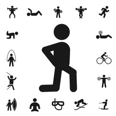 flexibility and stretching. fitness collection, kinds of sports. Simple icon set on white background.