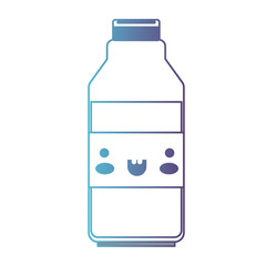 kawaii milk bottle in degraded blue to purple color contour