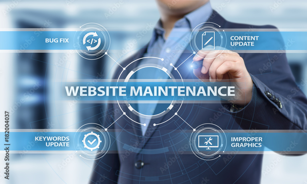 Wall mural website maintenance business internet network technology concept