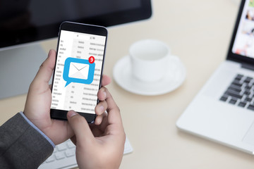 Mail Communication Connection message to mailing contacts phone Global Letters Concept