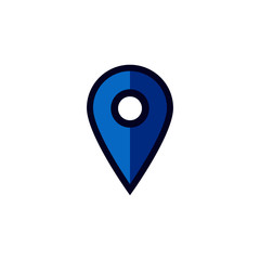 Map pin icon, location pointer, gps destination mark