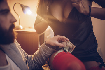 Prostitute working hard