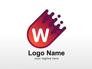 Letter W Logo. W Letter Design Vector with Meteor, Design concept, logo, logotype element for template.