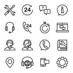 Support service vector icon. Support service and telemarketing vector icon set