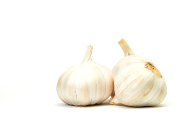 Garlics isolated on white