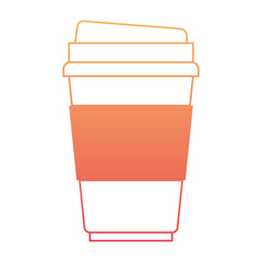 disposable cup in degraded orange to magenta color contour
