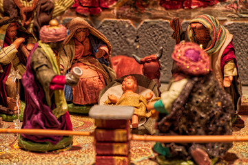 Obraz premium Christmas creche with Saint Joseph and Blessed Virgin Mary