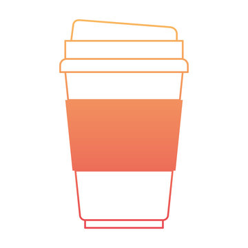 disposable cup in degraded orange to magenta color contour