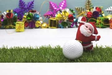Naklejka premium Merry Christmas and Happy New Year to golfer