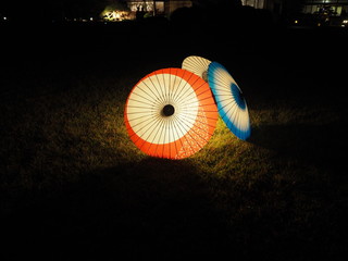 傘　景色　ライトアップ