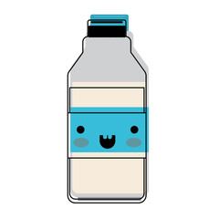 kawaii milk bottle in watercolor silhouette