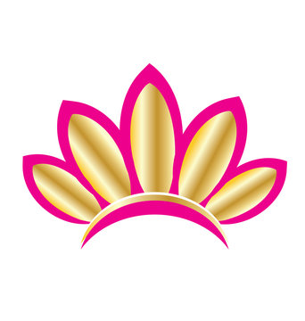 Logo pink gold lotus flower icon