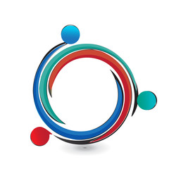 Logo teamwork helping people 