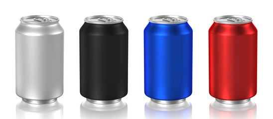 aluminum can isolated on white background, 3D rendering