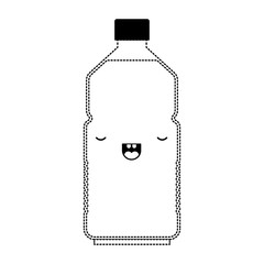 kawaii water bottle in black dotted silhouette