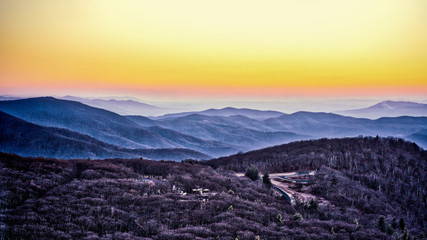 Obraz premium Skyland from The Summit of Stony Man at Sunset